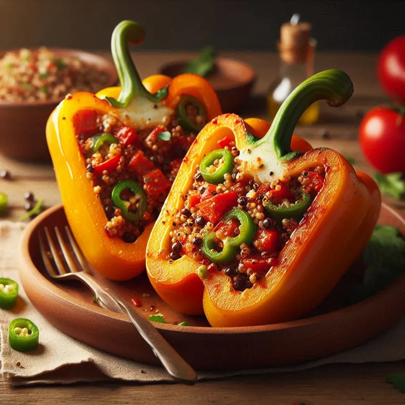 Spicy Southwest Quinoa Stuffed Peppers image